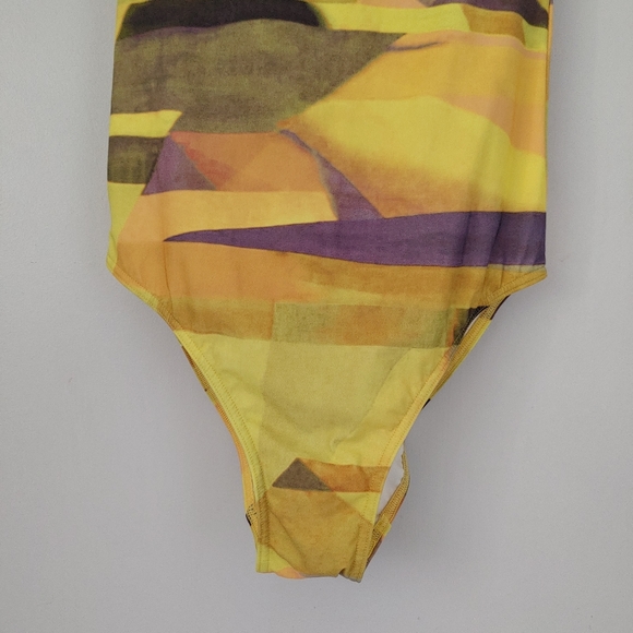 Rasurel Swimsuit One Piece Size Small Yellow Abstract Print - Picture 8 of 14